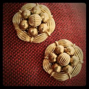Vintage signed Coro gold tone earrings
